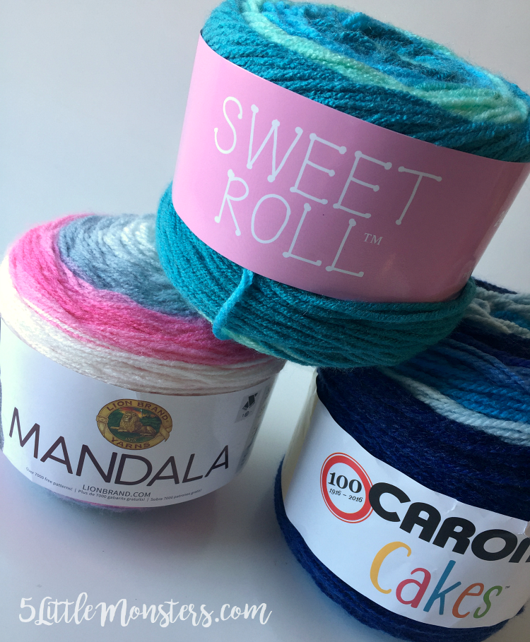 5 Little Monsters: Self Striping Yarn Cakes: A Comparison of Caron